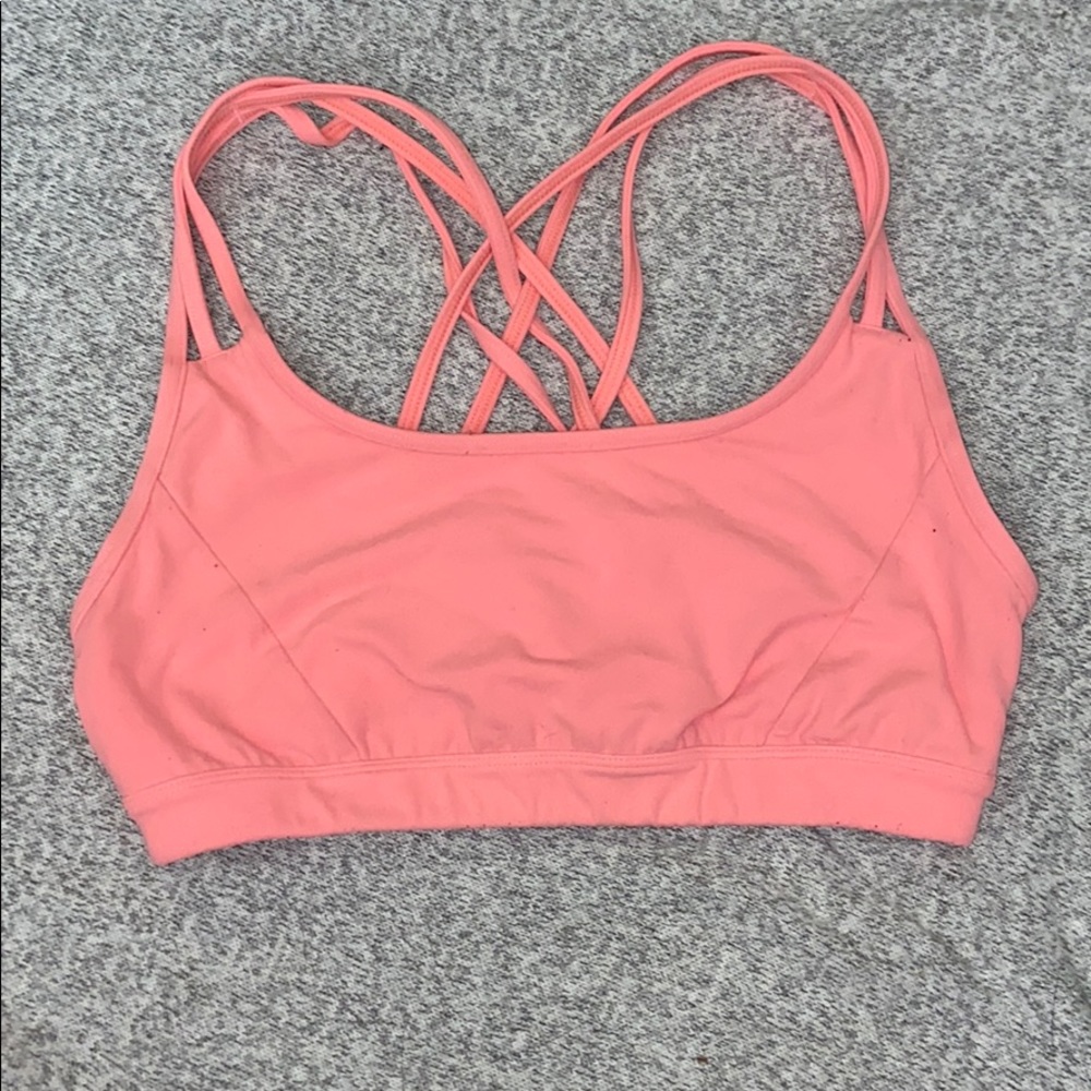 Athleta Salmon/Light Pink Sports Bra, XS